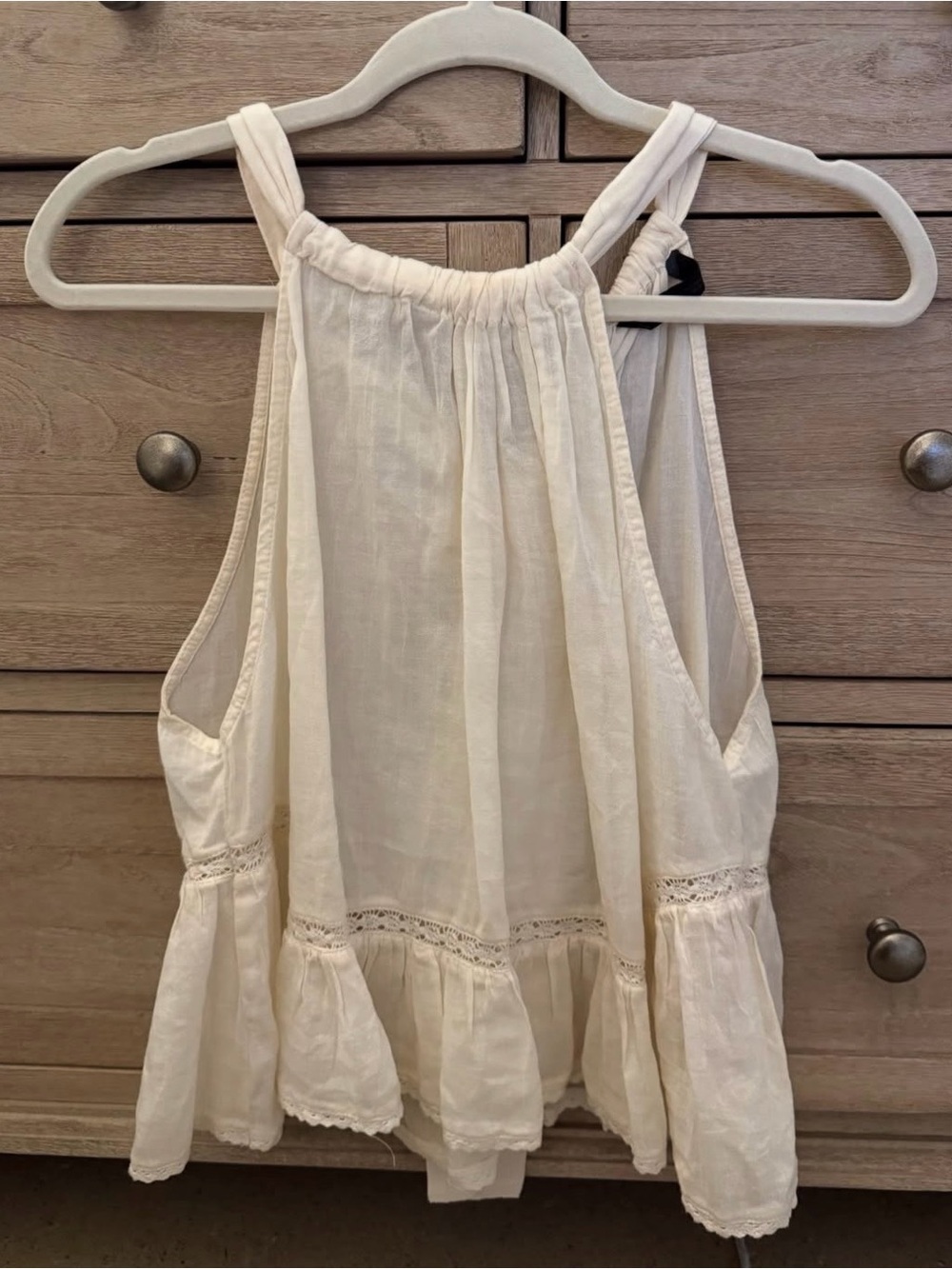 Zara Cream Ruffled Halter Camisole